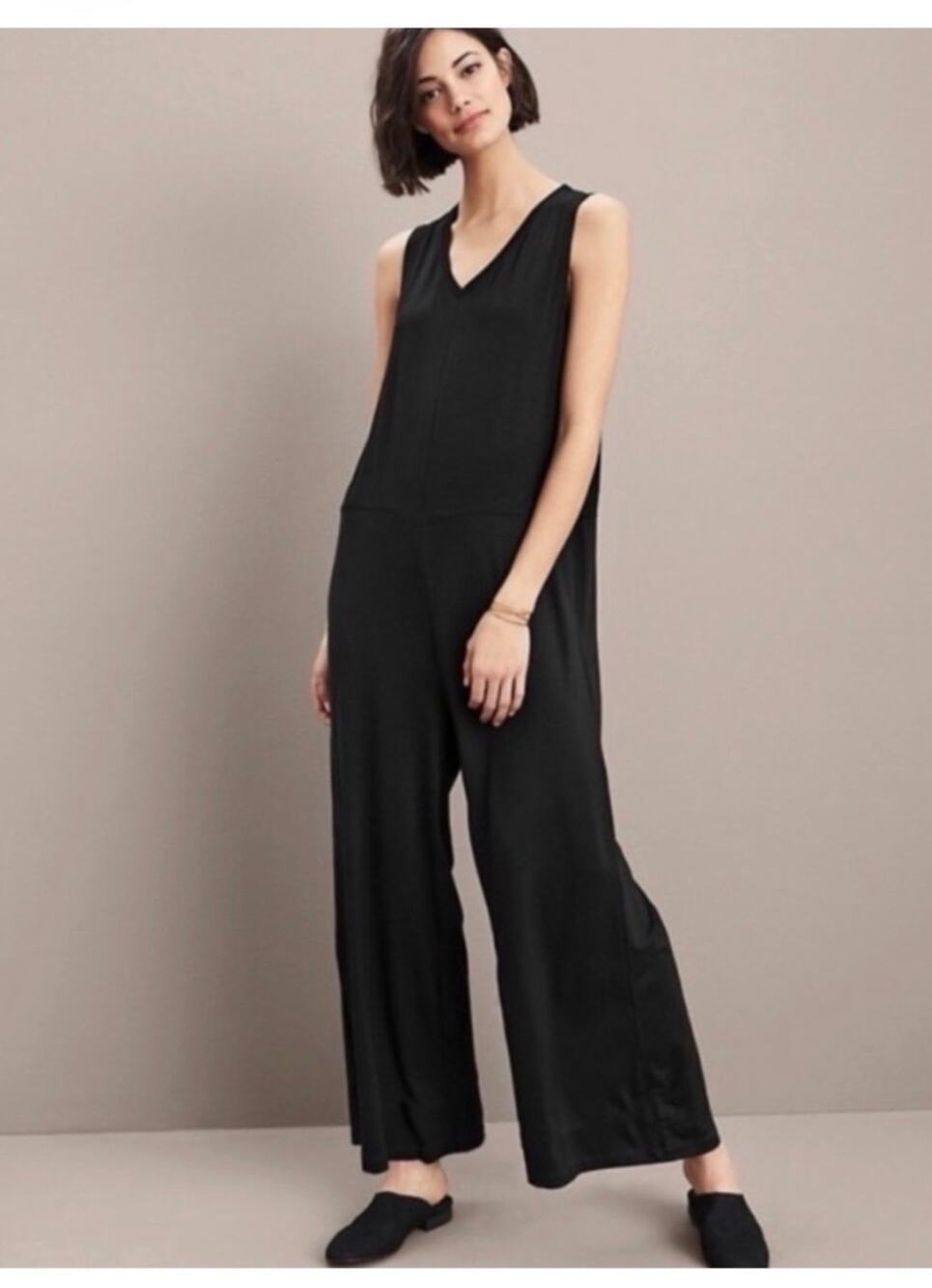 Eileen Fisher Women's V-Neck Sleeveless Wide-Leg Jumpsuit
